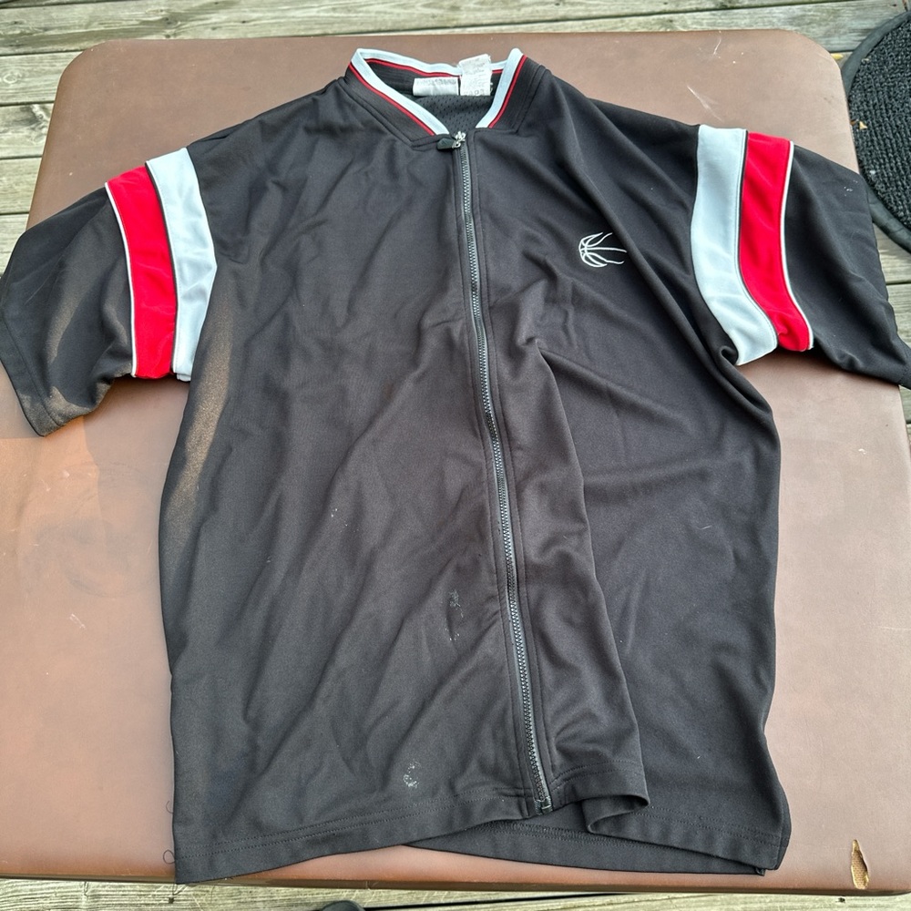 Athletic Works Black Jersey with Red and Gray Trim‎
